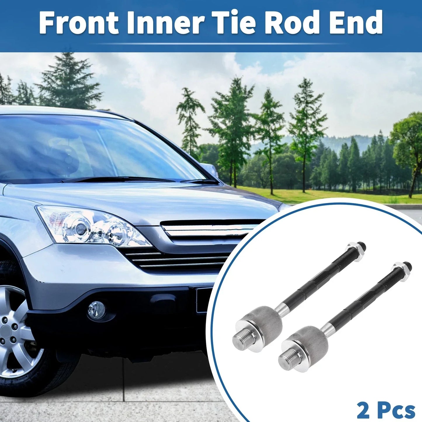 2 x Front Inner Tie Rod End Links for Honda Pilot & Acura MDX (2003-2015)