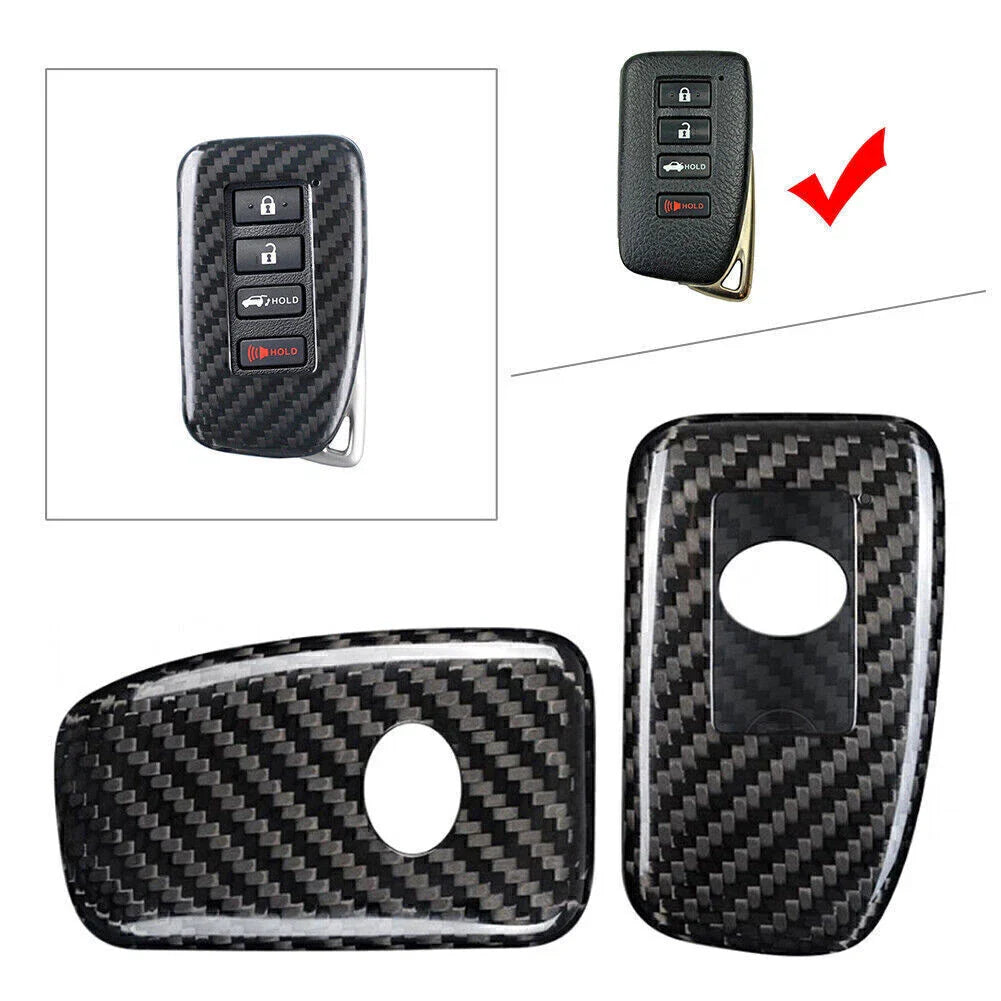 Carbon Fiber Black Smart Key Fob Shell Cover for LEXUS (2014-2017)