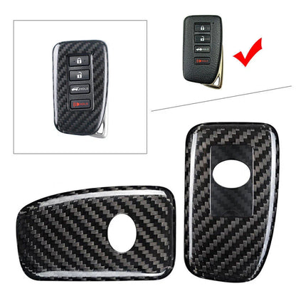 Carbon Fiber Black Smart Key Fob Shell Cover for LEXUS (2014-2017)