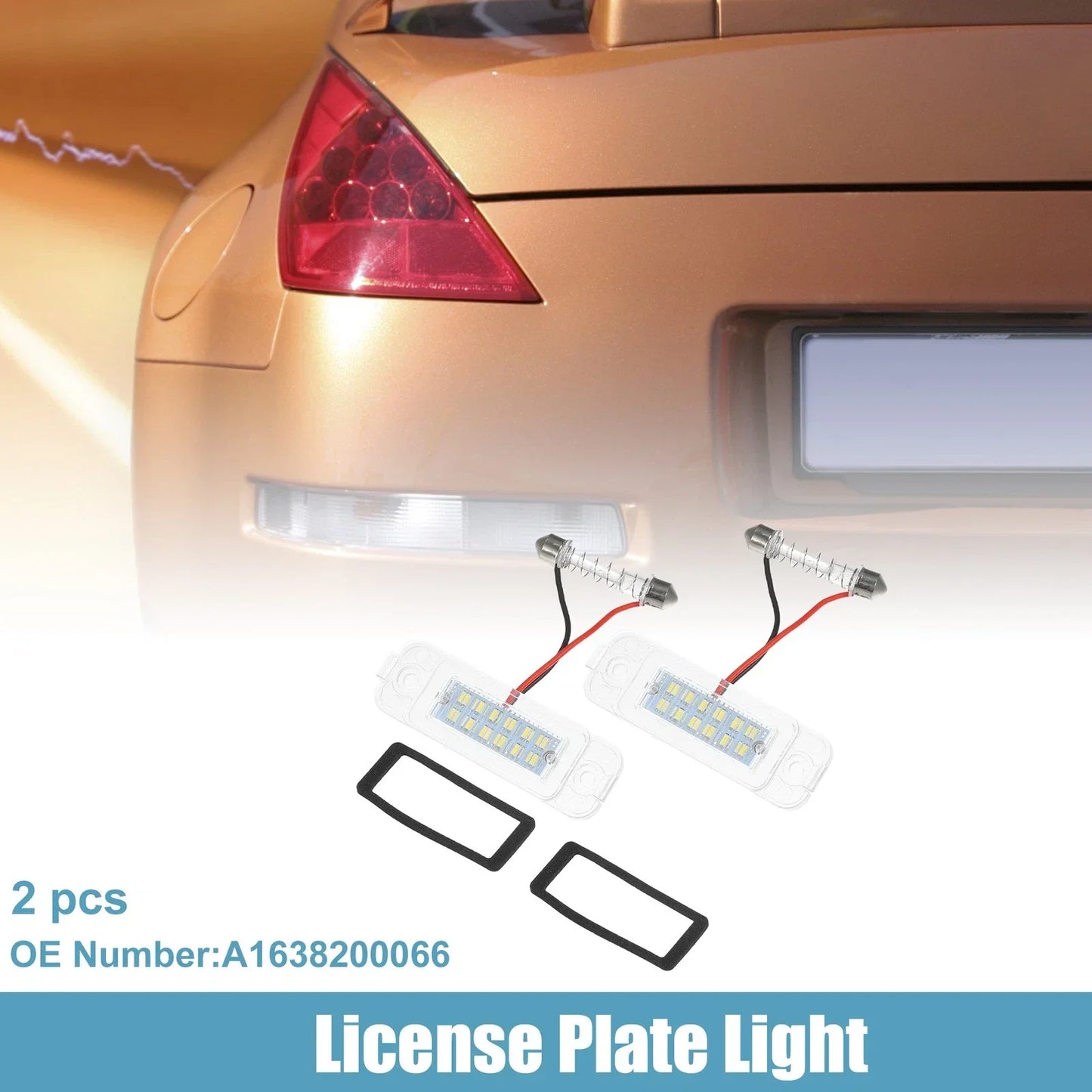2 x Car License Plate Lights for Mercedes-Benz ML 320 (1998-2003)