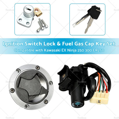 Ignition Switch Lock & Gas Cap Key Set for Kawasaki EX250 Ninja 250 (2008-2012)