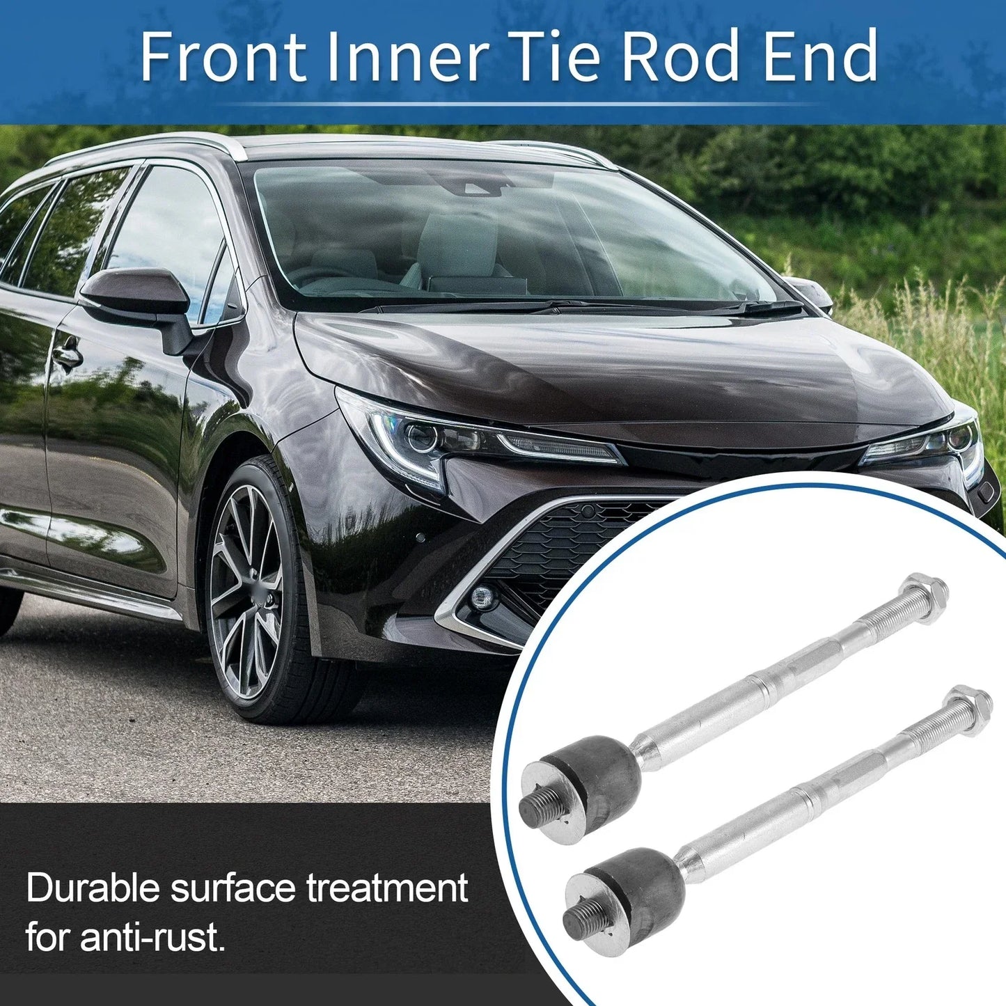 2 x Front Inner Tie Rod End Links for Toyota Highlander RX330 RX350 (2001-2007)