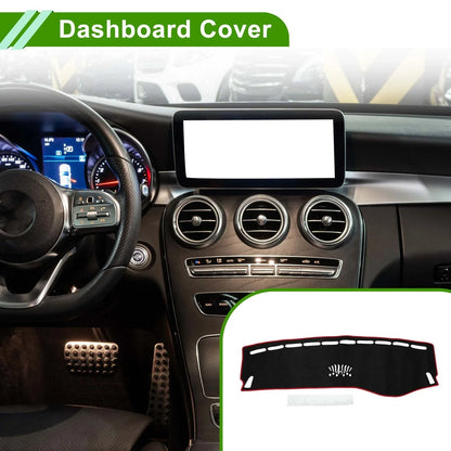 Dashboard Cover Mat for Mercedes Benz C Class W205 2015-2021 Black Red