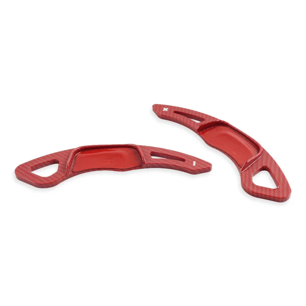 Carbon Fiber Red Steering Wheel Paddle Shifter Extensions for VW Golf 7, Polo (2013-2023)