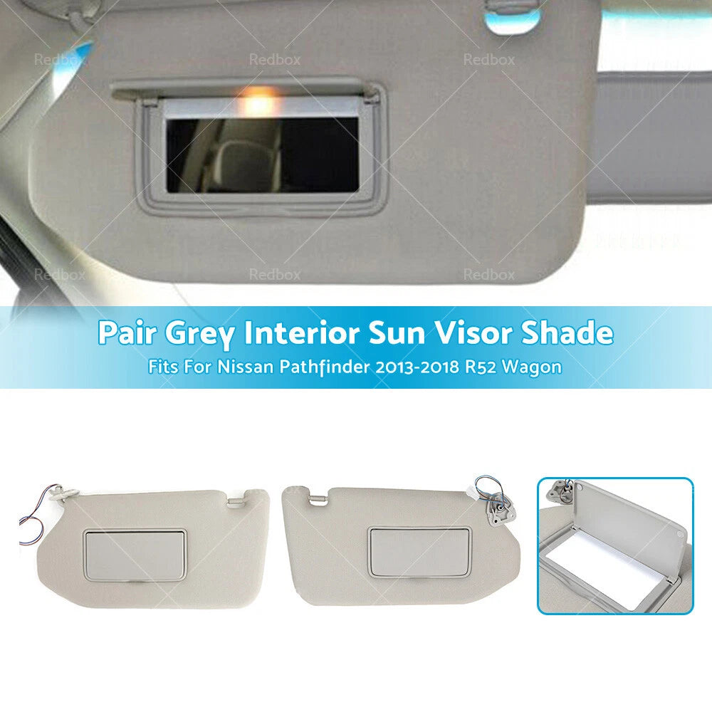 Interior Sun Visor Shade Grey for Nissan Pathfinder (2013-2018)