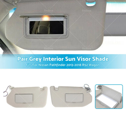 Interior Sun Visor Shade Grey for Nissan Pathfinder (2013-2018)