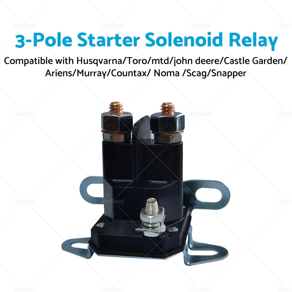 12V Starter Solenoid for Ride On Lawn Mower - Bottom/Side Mount