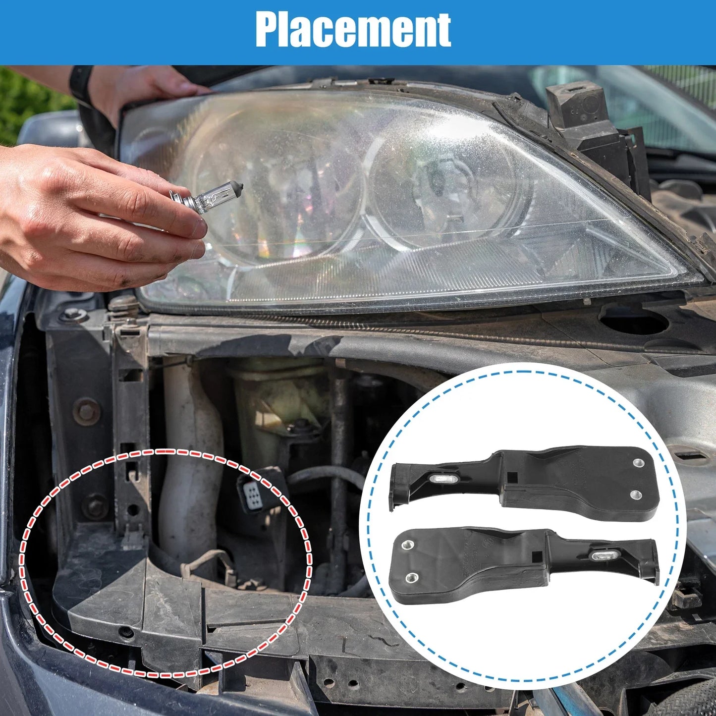 Front Side Headlight Support Mount Bracket for Mercedes Benz W204 (2007-2014)