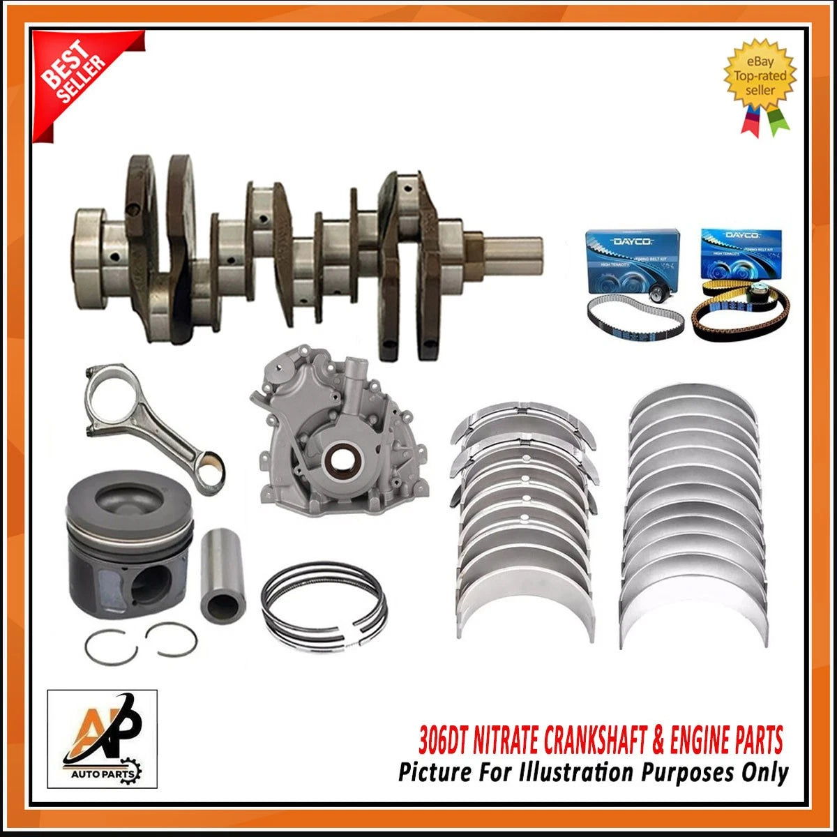 Crankshaft Bearings Kit Heavy Duty for Land Rover Range Rover 306DT (1970–1985)