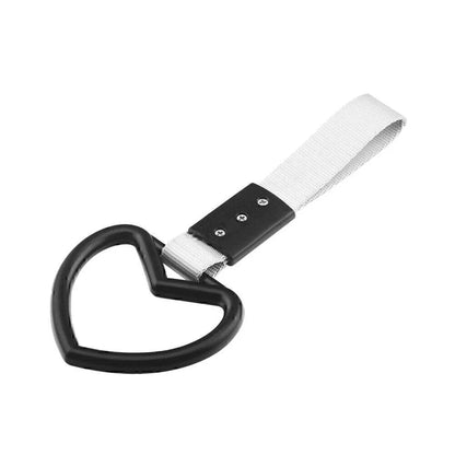 Black Heart JDM Tsurikawa Ring Handle Strap for Train Bus Drift Charm