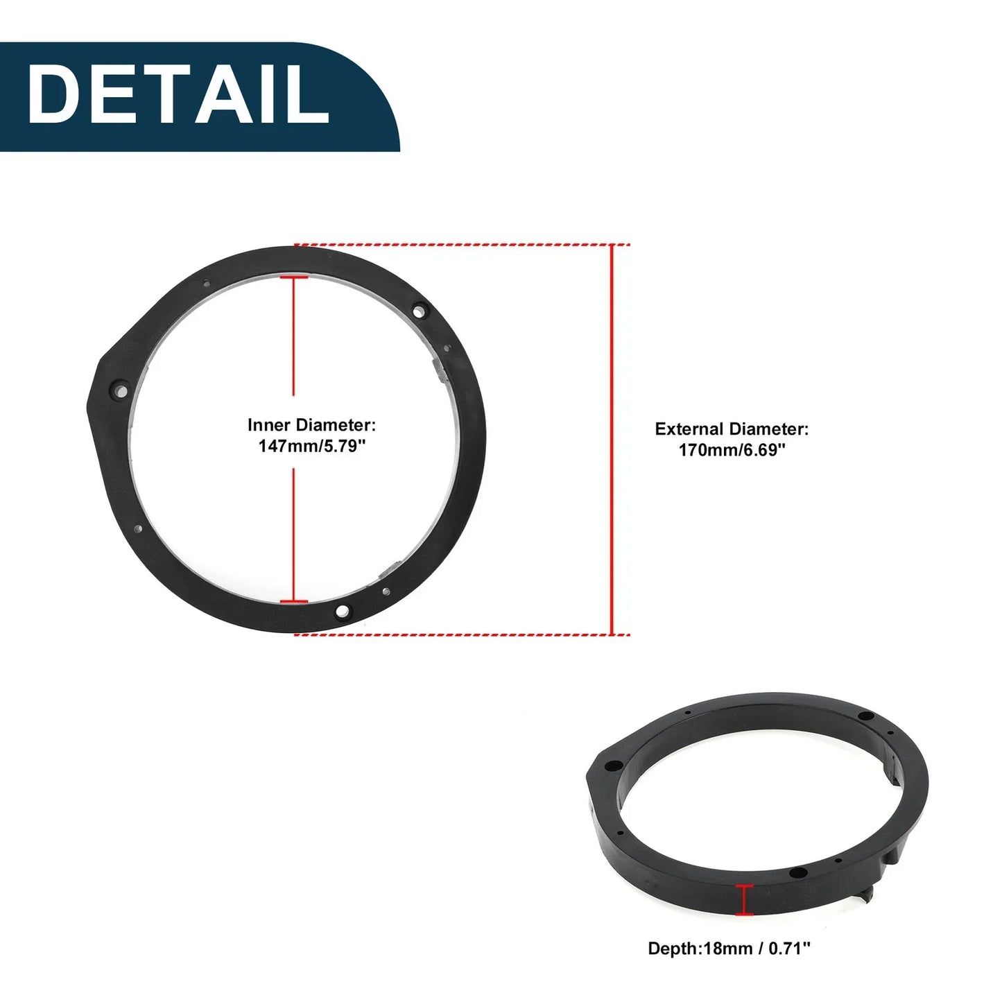 Speaker Spacer Ring Adapter for Honda Civic ABS 2 x Pieces