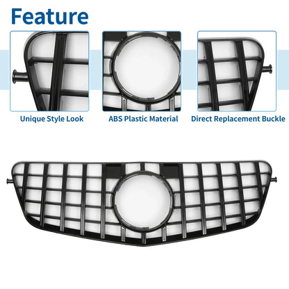 Front Upper Bumper Grille for Mercedes-Benz E300 2009-2013 Black Grills