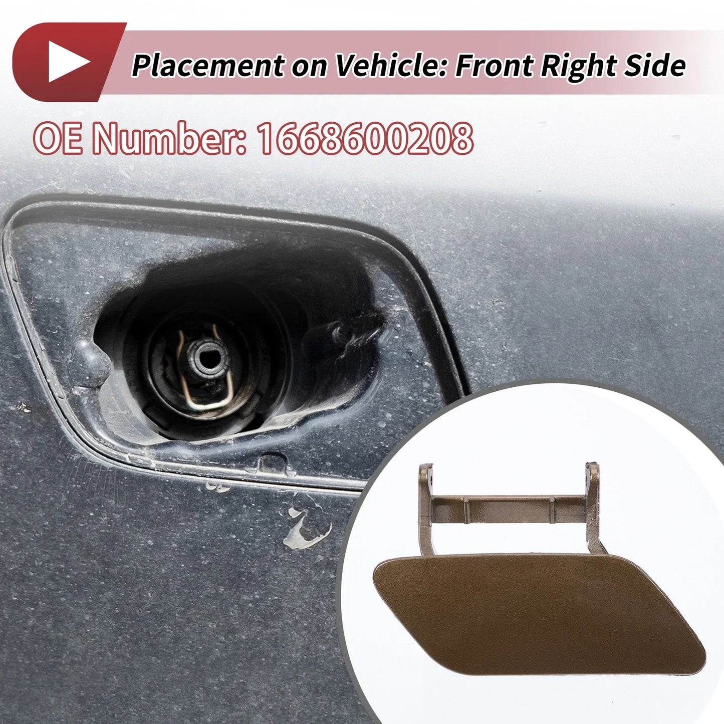 Front Right Washer Nozzle Cover for Mercedes-Benz ML350 (2012-2015) 1 x Brown