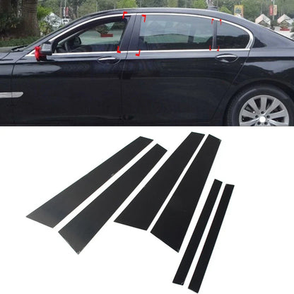 6 x Car Window Pillar Post Door Trim Covers for BMW 7 Series (2009-2015)