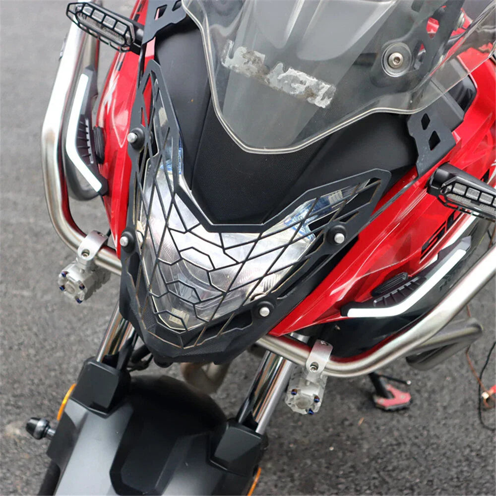 Motorcycle Front Side Aerodynamic Spoilers with White Light