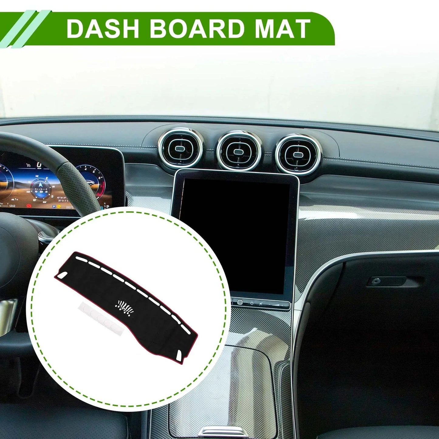 Dashboard Cover Mat for Mercedes Benz GLC 2016-2022 Black Red