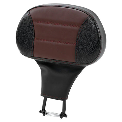 Black Coffee Driver Backrest Pad Bracket for Harley Road King, Electra Glide