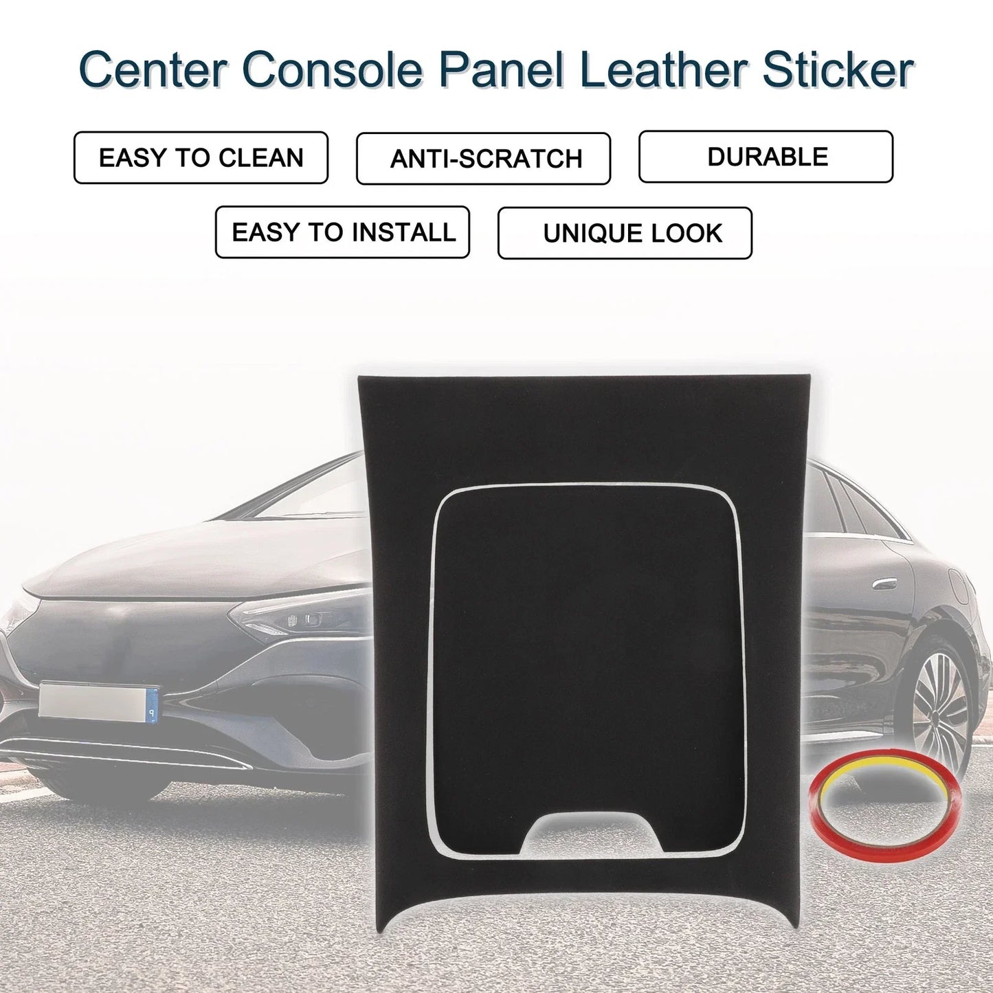 Center Console Panel Sticker for Mercedes-Benz EQE350 (2022-2024) Matte Black