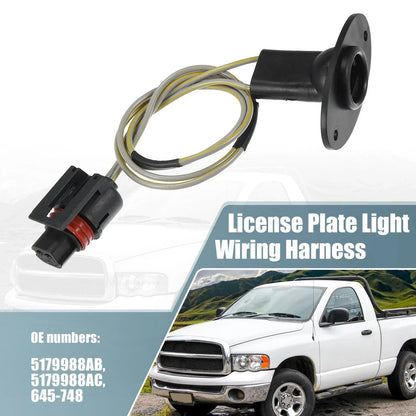 2 x License Plate Light Wiring Harness Socket for Dodge Ram 1500 (2009-2018)