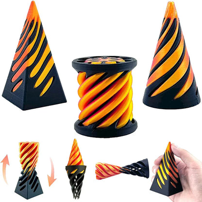 3 x Impossible Cone Mini Vortex Thread Illusion Deco for Relaxation
