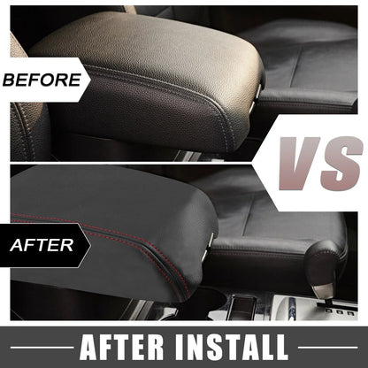 Dodge Durango Center Console Armrest Cover 2011-2021 Black with Red Stitches