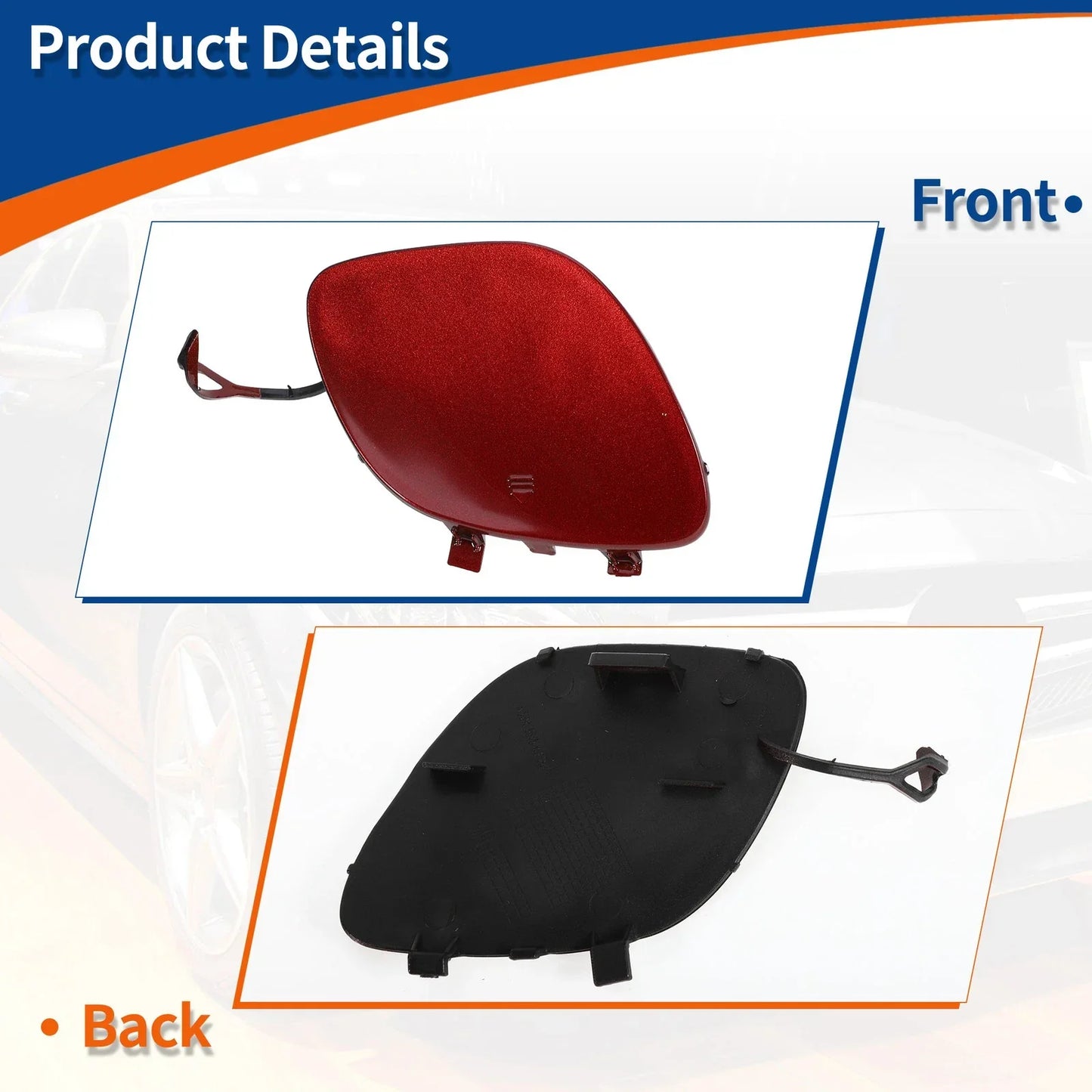 Front Car Bumper Tow Hook Cover for Mercedes-Benz C300 (2015-2018) Red
