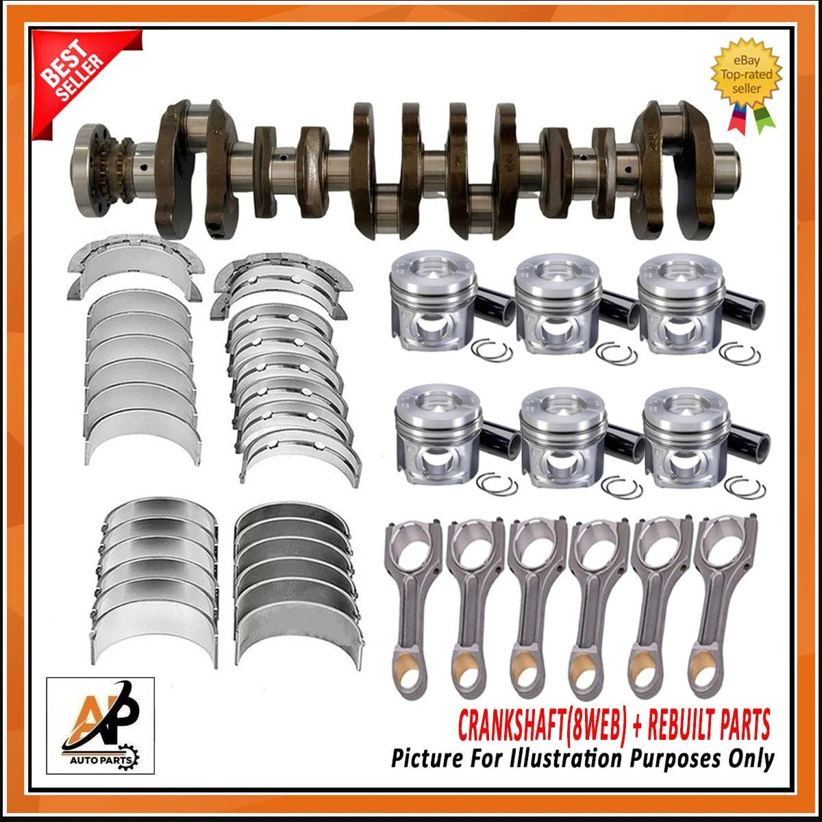 Crankshaft with Engine Rebuild Kit for BMW X3 X4 X5 X6 (2010–2020)