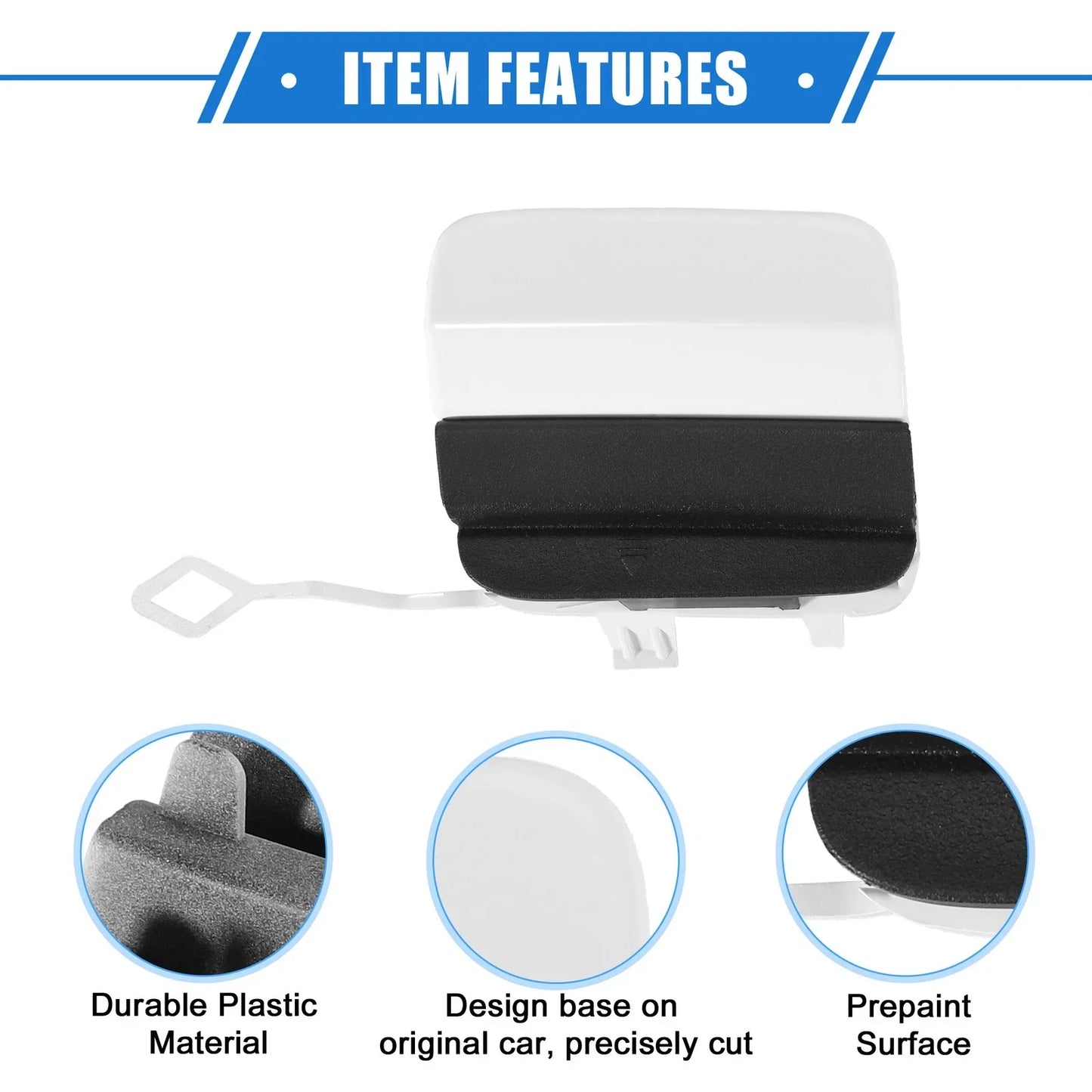 Rear Bumper Tow Hook Cap for Mercedes-Benz C300 Sport (2019-2021) White