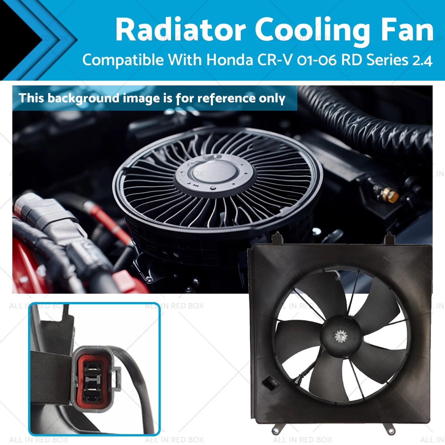 Radiator Fan Assembly 2 Pin Connector for Honda CR-V (2001-2006)