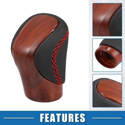 Wood Grain Gear Shift Knob Cover for Lexus - Red Thread Perforated (2010-2023)