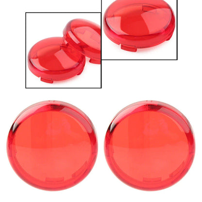 Red ABS Turn Signal Lens Light Covers for Harley Touring Softail Dyna