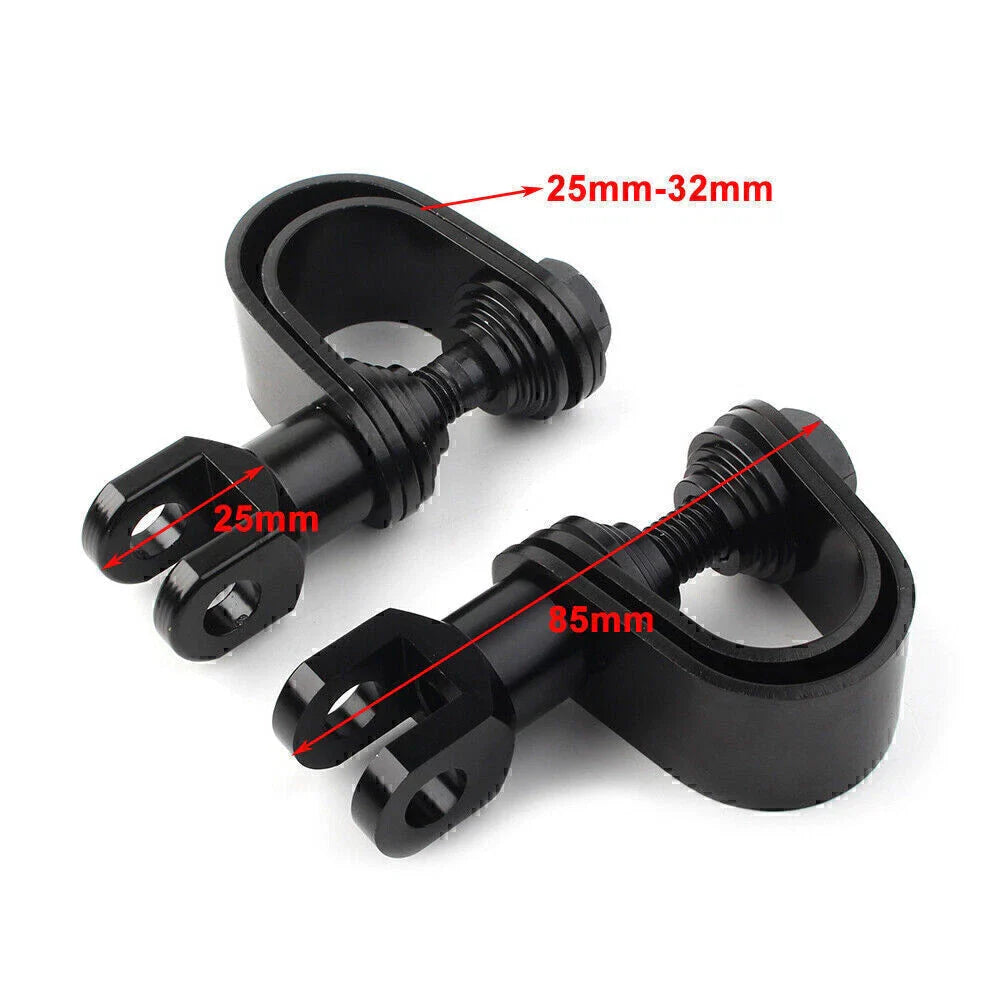 25mm & 32mm Black Highway Engine Crash Bar Mount Foot Pegs for Motorcycle