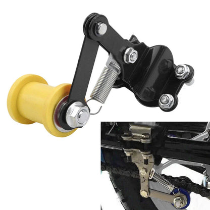 Universal Chain Tensioner Roller Adjuster for ATV Dirt Bike - Black/Yellow