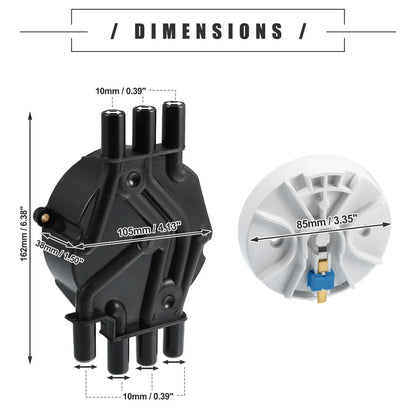 Brass Terminals Distributor Cap & Rotor Kit for Chevrolet