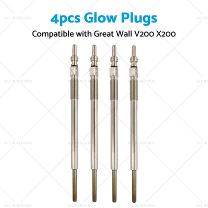 4 x Glow Plugs for Great Wall V200 X200 STEED GW4D20 2.0L Diesel Engine