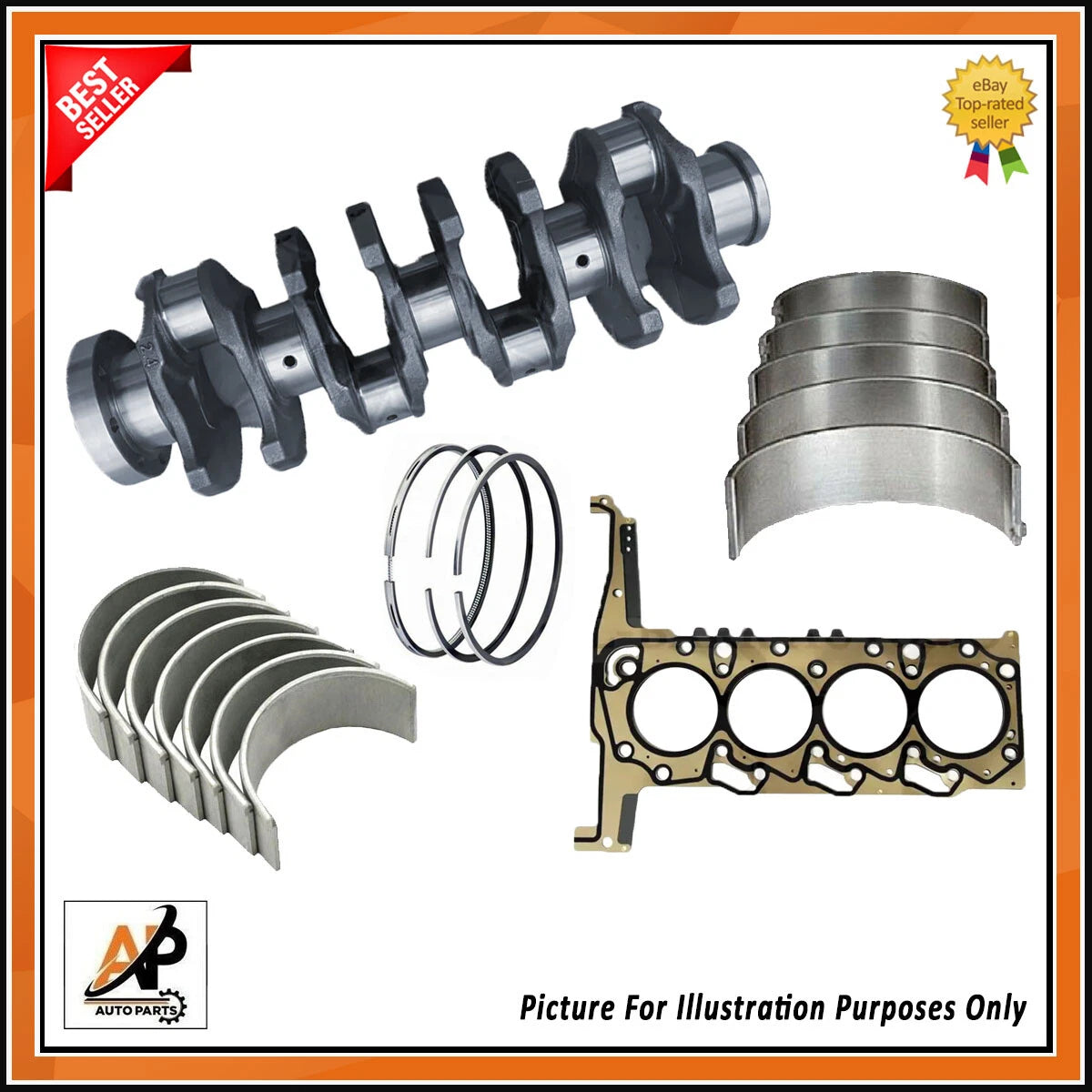 Crankshaft Bearings and Head Gasket and Piston Rings for Ford Transit 2.2 TDCI (2000–2006)