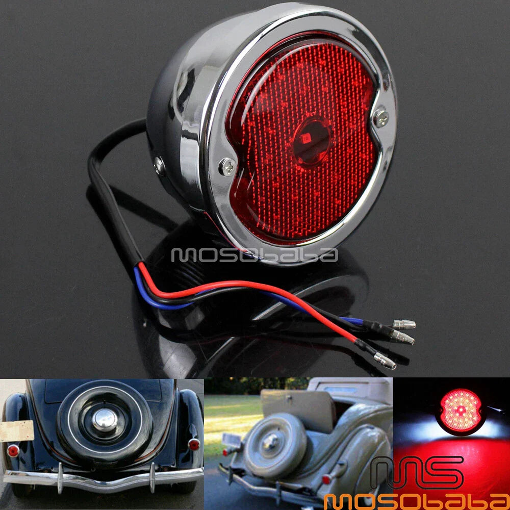 Chrome LED Tail Light Indicator Red Lens for Ford Pick-ups (1933-1936)