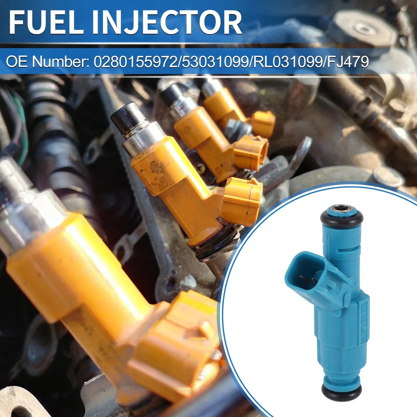 Fuel Injector for Dodge Ram 1500 V6 3.7L (2002-2003) - 1 x No.0280155972