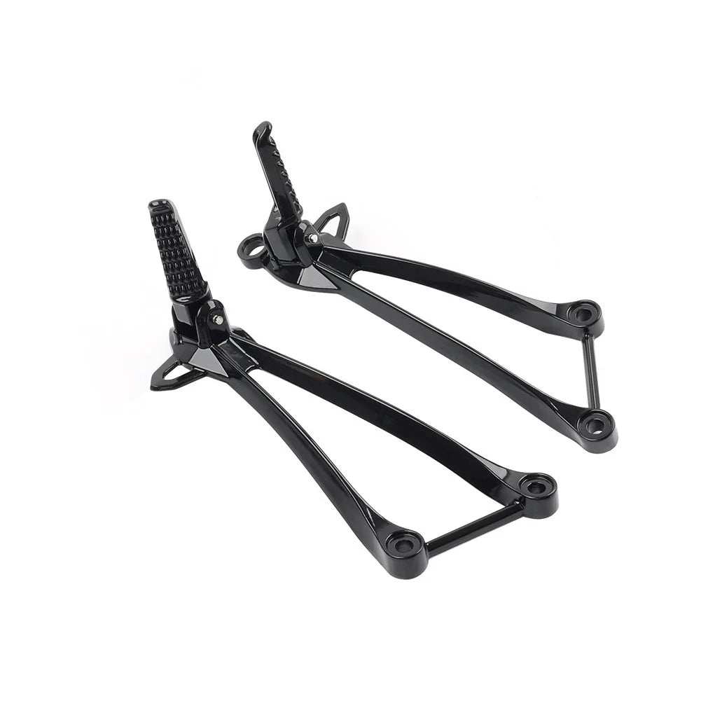 Black Rear Passenger Footpegs Bracket for Kawasaki Ninja ZX6R ZX10R (09-24)