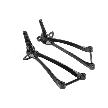 Black Rear Passenger Footpegs Bracket for Kawasaki Ninja ZX6R ZX10R (09-24)
