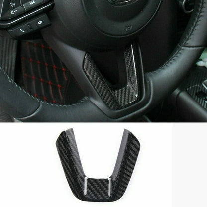 Carbon Fiber Style ABS Steering Wheel Center Trim Cover for MAZDA 3 CX-5 CX-9