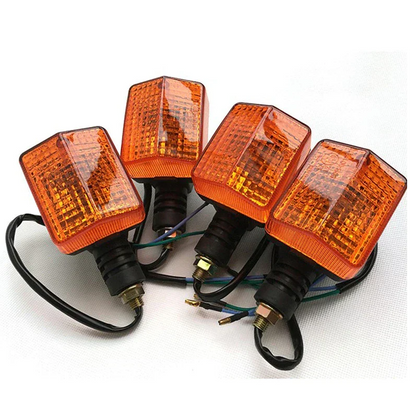 4 x Motorcycle Indicators Yellow Lens for Honda, Yamaha, Suzuki, Kawasaki
