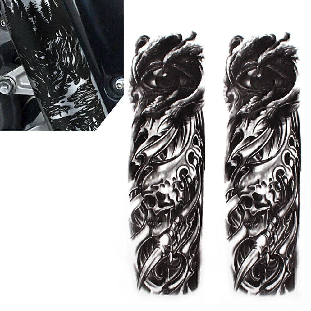Custom Front Fork Skull Decal Medallion Stickers for Harley Yamaha