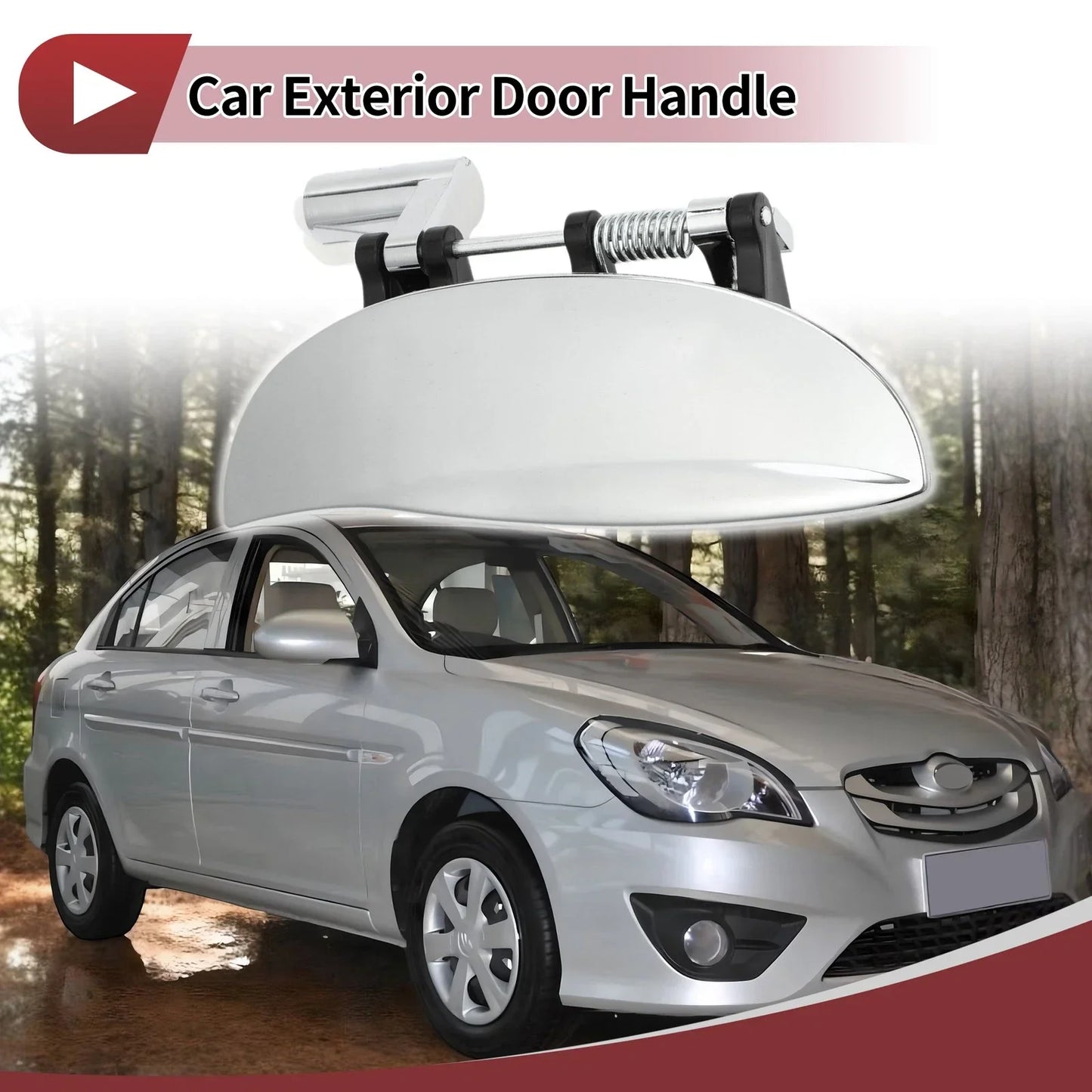 Exterior Door Handle for Hyundai Atos Front Right Silver Tone (2000-2003)