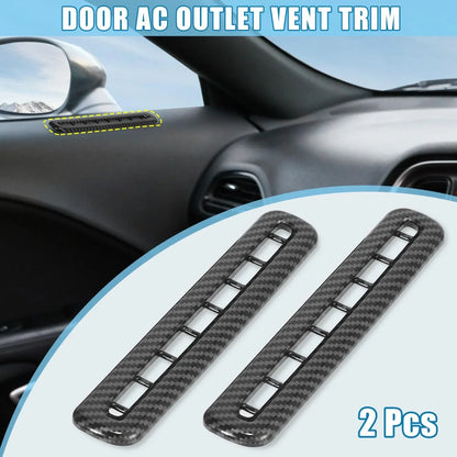 2 x Carbon Fiber Pattern Door AC Outlet Vent Covers for Dodge Challenger (2015-2019)