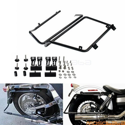 Black Conversion Mount Brackets for Harley Davidson Dyna FLH Hard Saddlebag