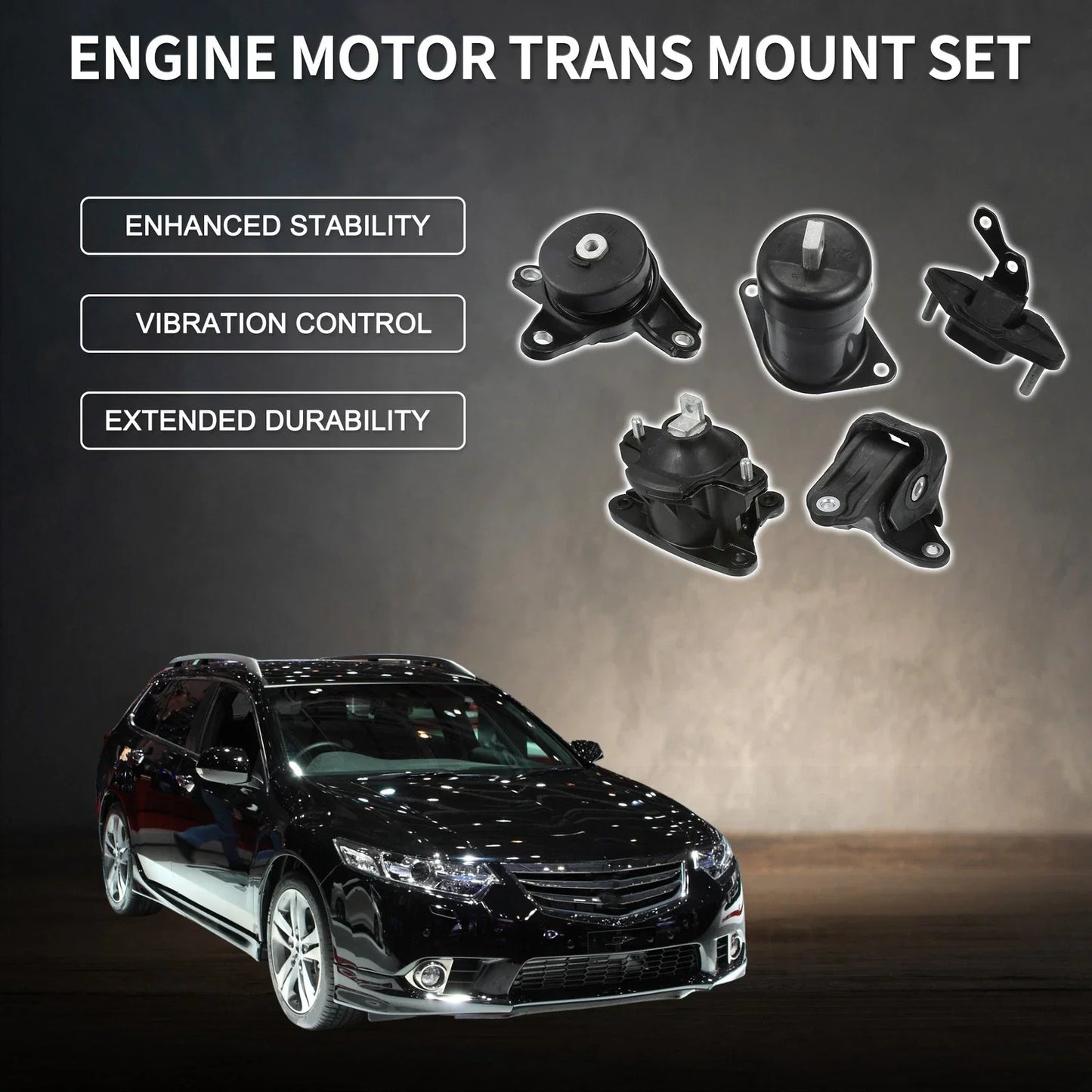 Engine Motor Trans Mount Set for Honda Accord 2.4L & Acura TSX (2008-2012)