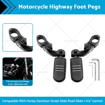 Highway Foot Pegs 1-1/4" for Harley-Davidson Street Glide & Road Glide