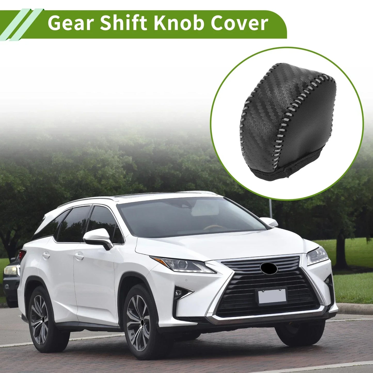 Car Gear Shift Knob Cover for Lexus NX250 2022-2023 Black Carbon Fiber