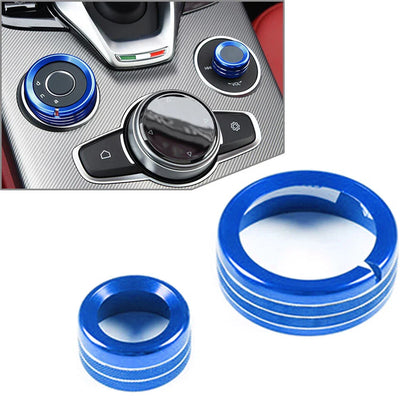 Blue Multimedia Knob Ring for Alfa Romeo Giulia Stelvio (2020-2021)